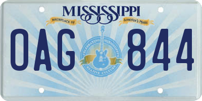 MS license plate OAG844