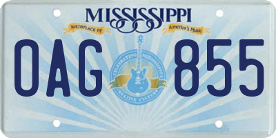 MS license plate OAG855