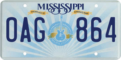 MS license plate OAG864
