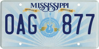 MS license plate OAG877