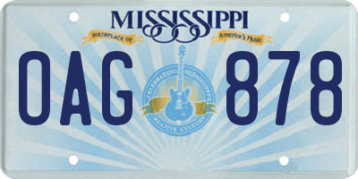 MS license plate OAG878