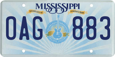 MS license plate OAG883