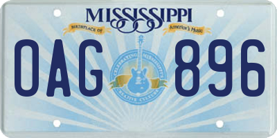MS license plate OAG896