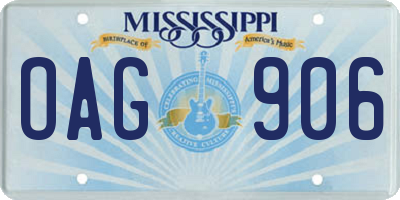 MS license plate OAG906