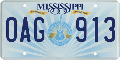 MS license plate OAG913