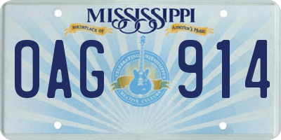 MS license plate OAG914