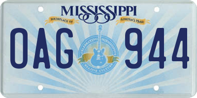 MS license plate OAG944