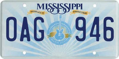 MS license plate OAG946