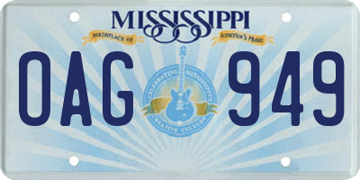 MS license plate OAG949