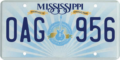 MS license plate OAG956