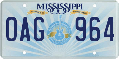 MS license plate OAG964