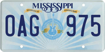 MS license plate OAG975