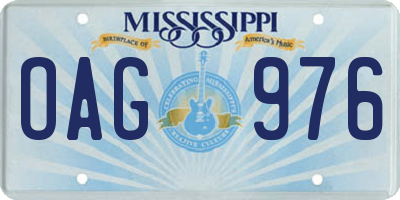 MS license plate OAG976