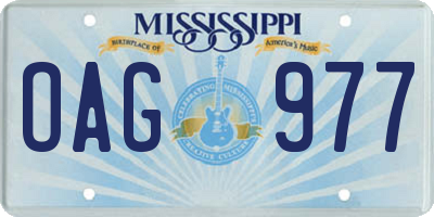 MS license plate OAG977