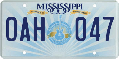 MS license plate OAH047