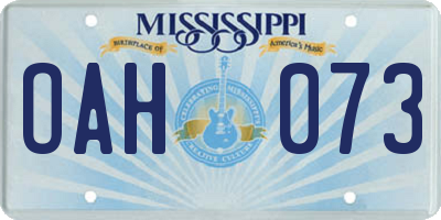 MS license plate OAH073