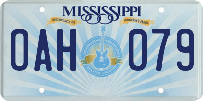 MS license plate OAH079