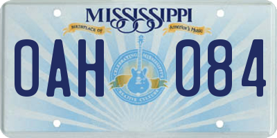 MS license plate OAH084