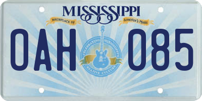 MS license plate OAH085