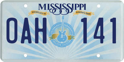 MS license plate OAH141