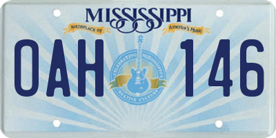 MS license plate OAH146