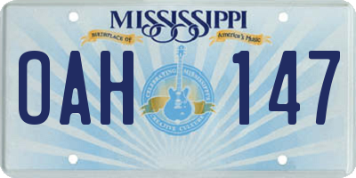 MS license plate OAH147