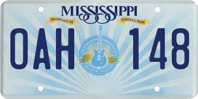 MS license plate OAH148
