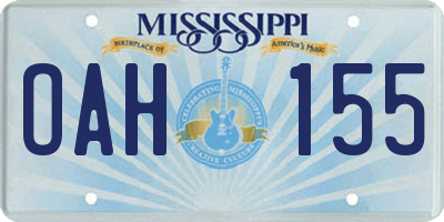 MS license plate OAH155