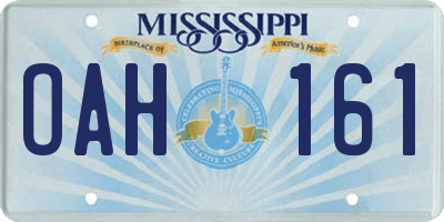 MS license plate OAH161