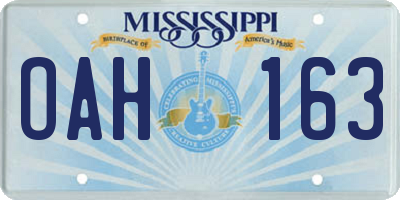 MS license plate OAH163