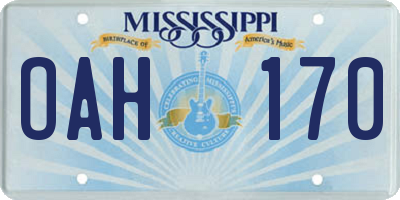 MS license plate OAH170