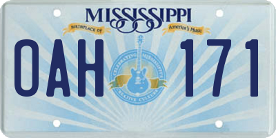 MS license plate OAH171