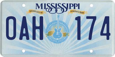 MS license plate OAH174