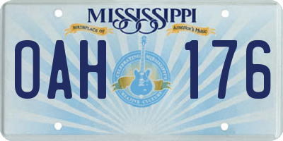 MS license plate OAH176
