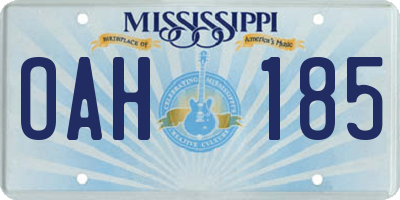MS license plate OAH185
