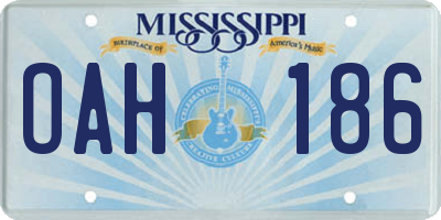 MS license plate OAH186