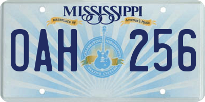 MS license plate OAH256