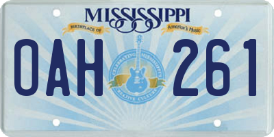 MS license plate OAH261