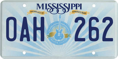 MS license plate OAH262