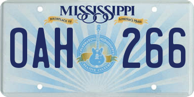 MS license plate OAH266