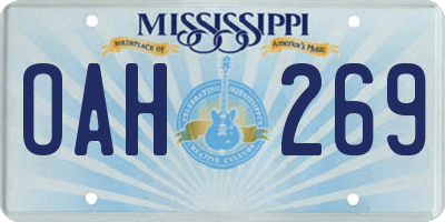 MS license plate OAH269
