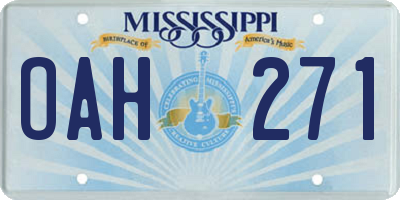 MS license plate OAH271