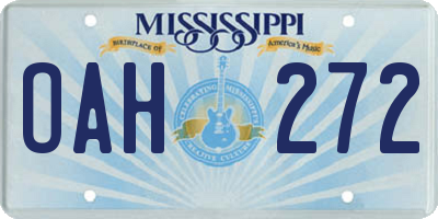 MS license plate OAH272