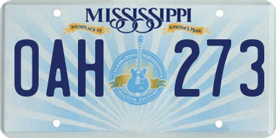 MS license plate OAH273