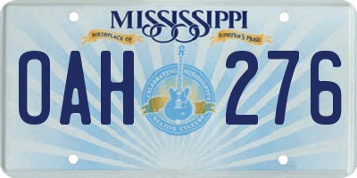 MS license plate OAH276