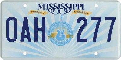 MS license plate OAH277