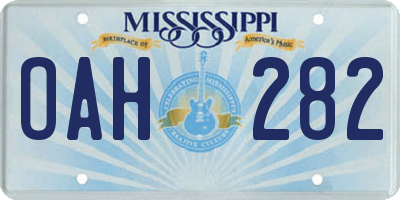 MS license plate OAH282