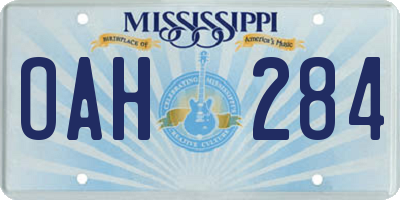 MS license plate OAH284