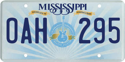 MS license plate OAH295