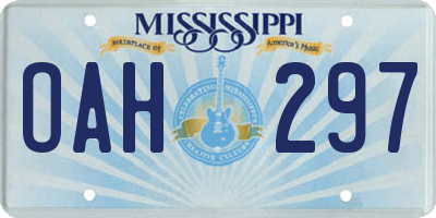 MS license plate OAH297